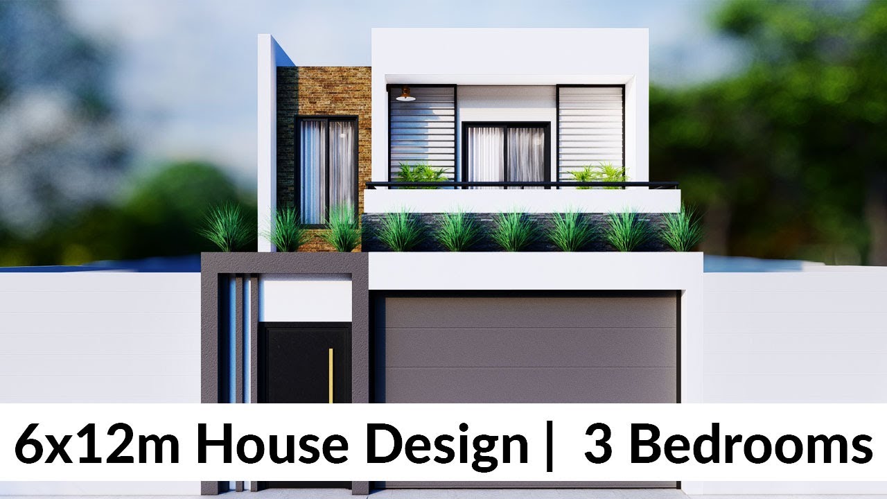 (6x12 Meters) Modern House Design Idea with 3 Bedrooms