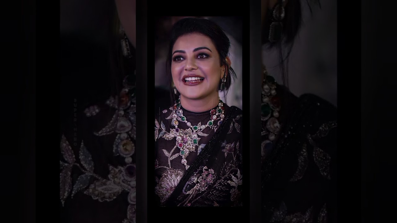 kajal agarwal beauty in black saree 