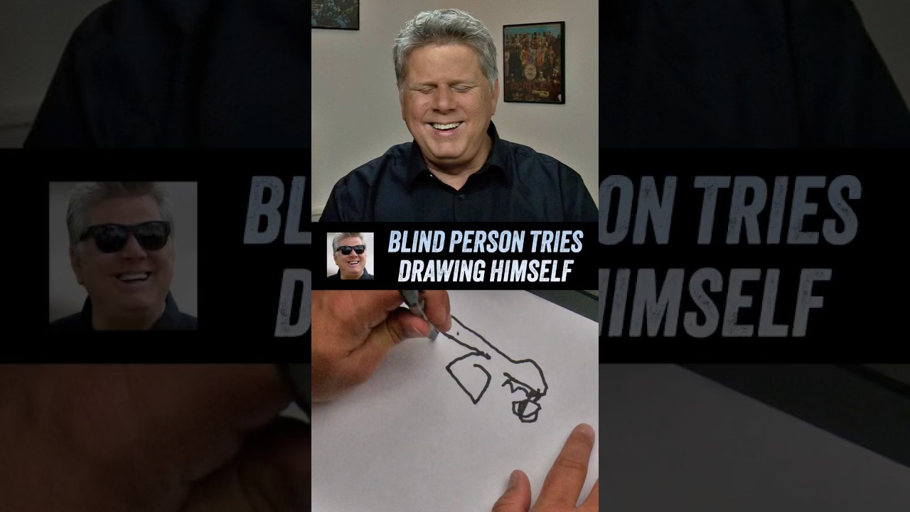 Blind Person Tries Drawing Himself