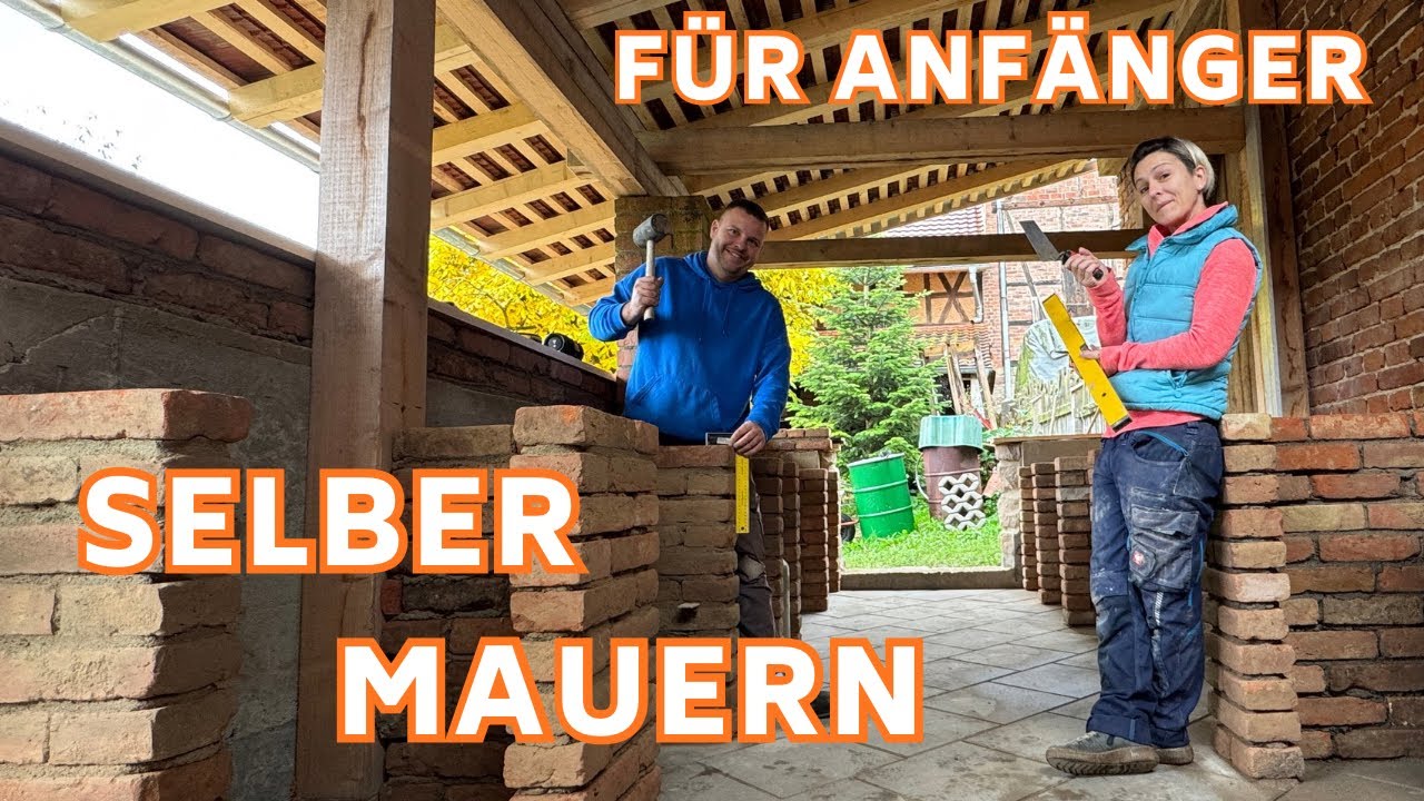 selber mauern - Unterbau f&uuml;r Outdoork&uuml;che aus alten Ziegeln - Part 11