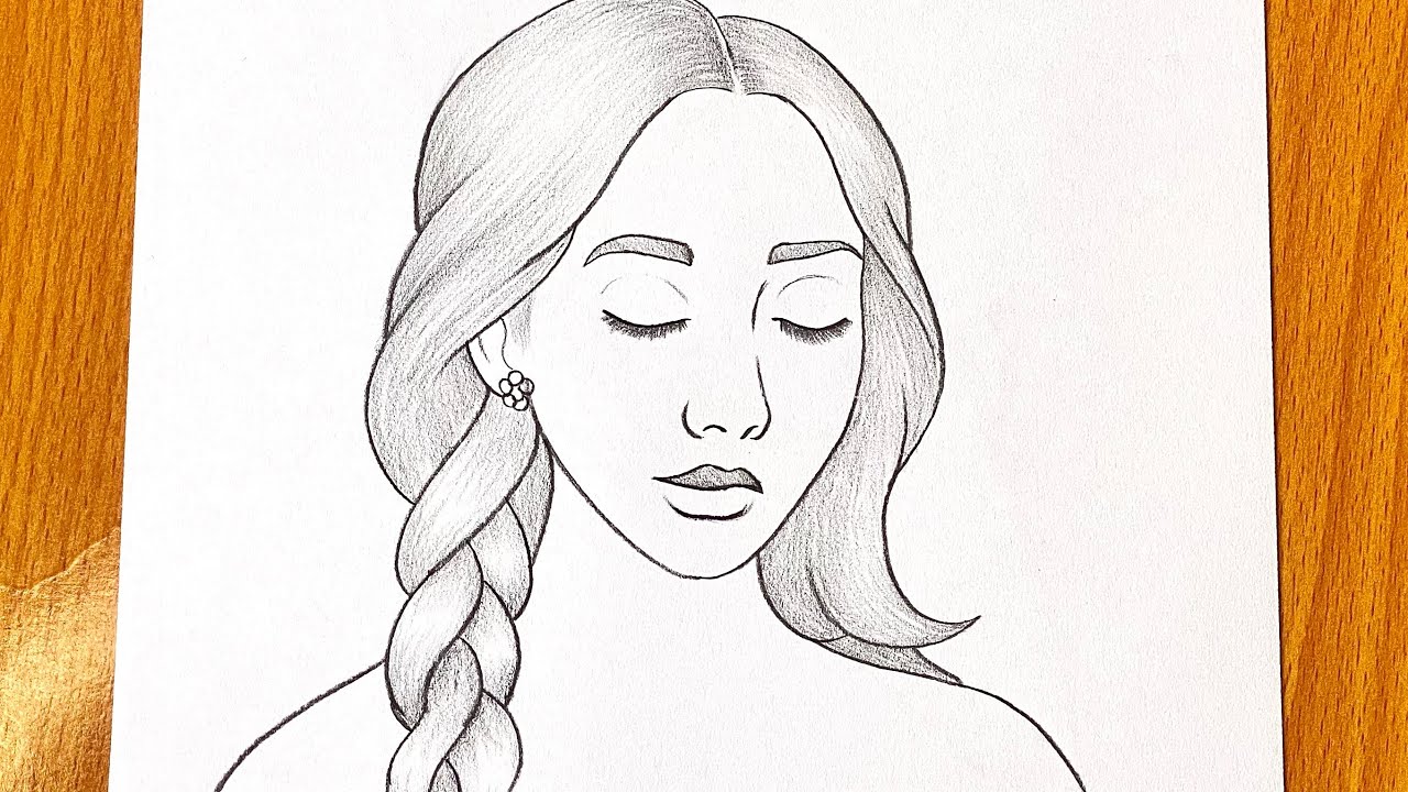 Simple Girl Outline Drawing | Easy Step by Step for Beginners