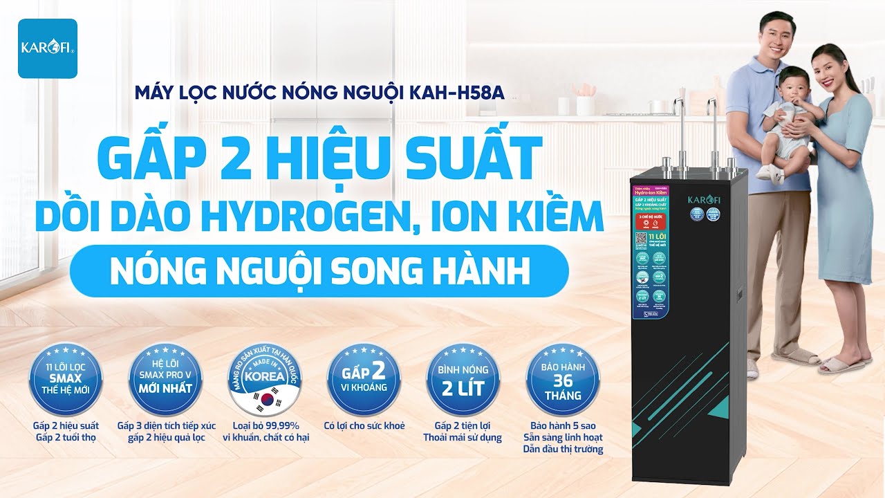 MÁY LỌC NƯỚC NÓNG NGUỘI KAROFI KAH-H58A