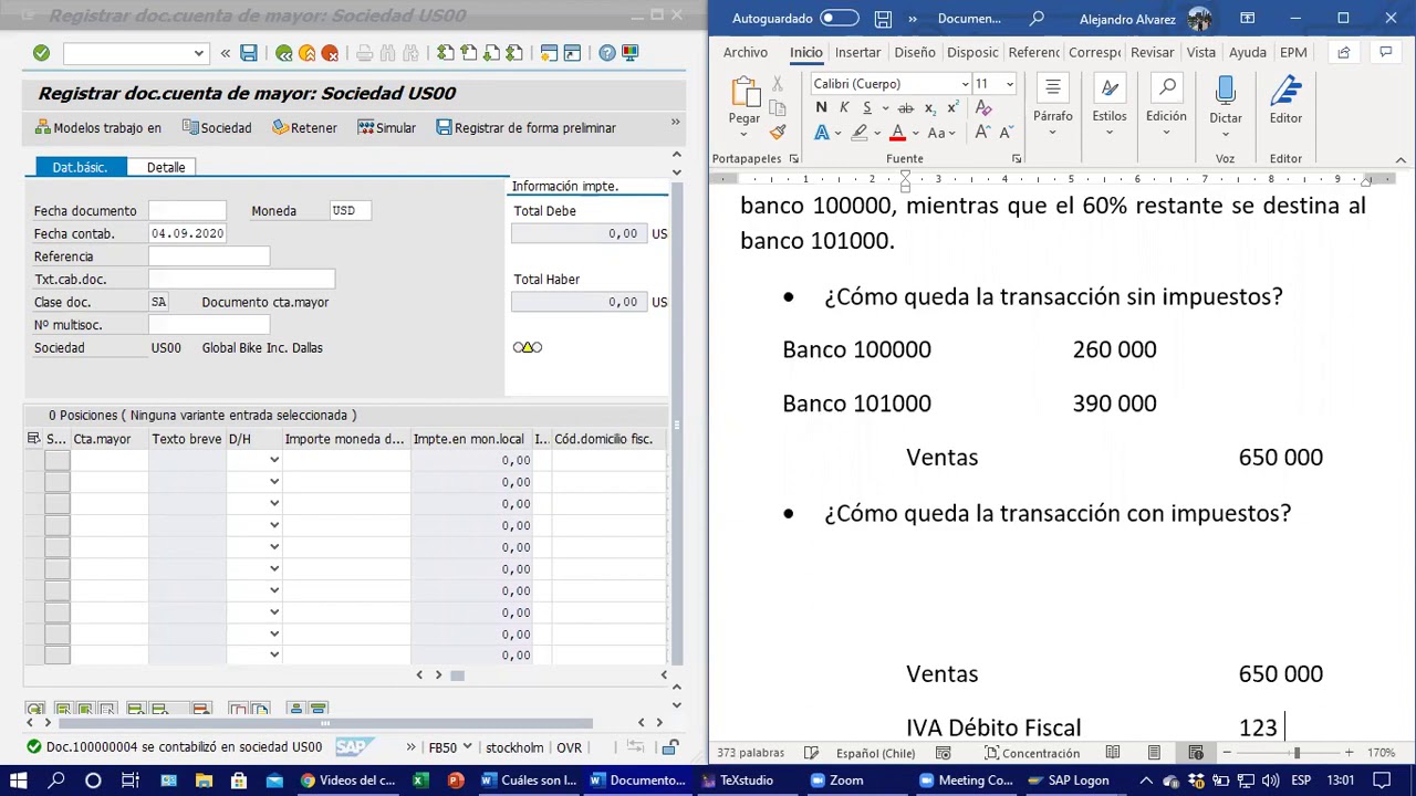 Transacción FB50 - Ejemplo 03 - Asiento de Ventas - Con impuestos y sin impuestos
