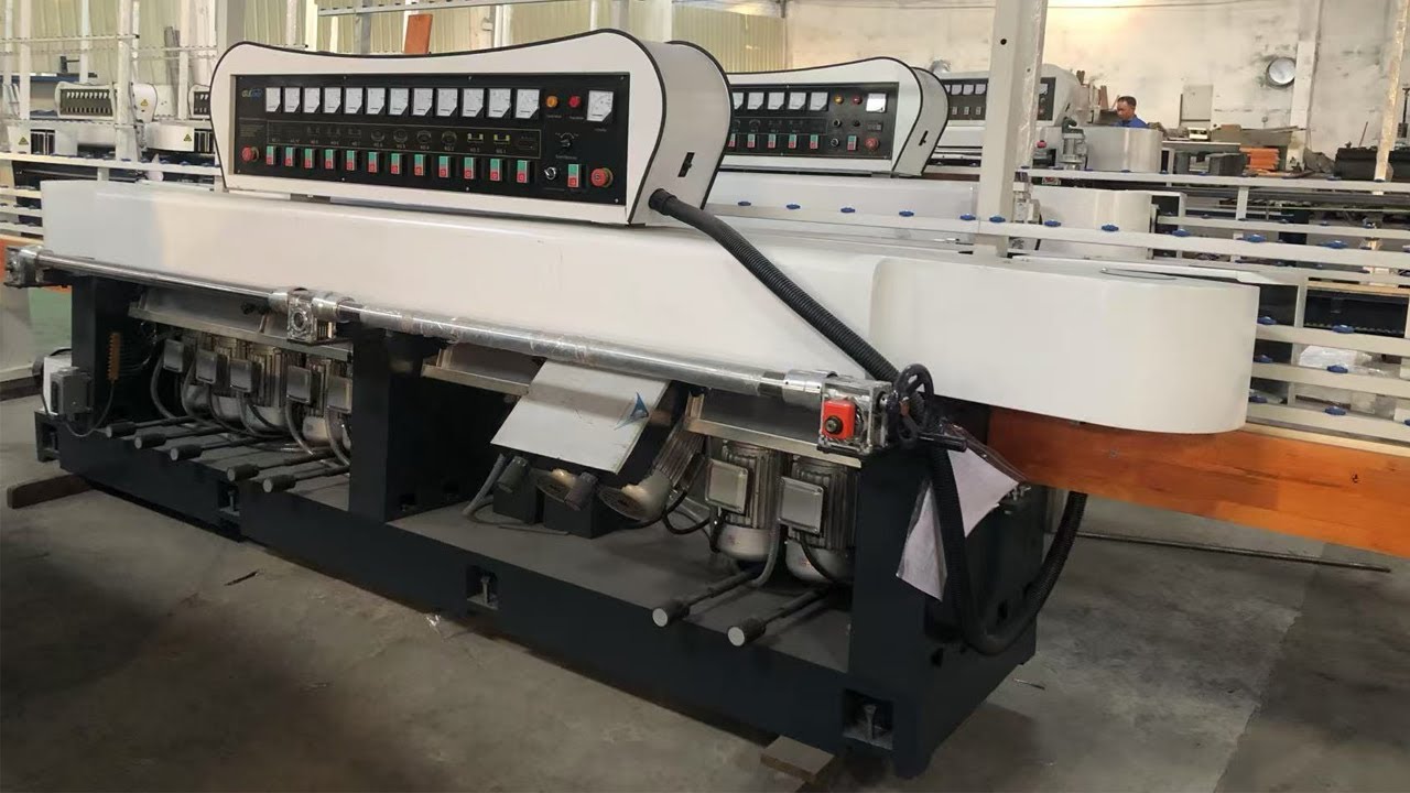 11 Motors Glass Straight Line Edge Polishing Machine, Straight Line Glass Edging Machines