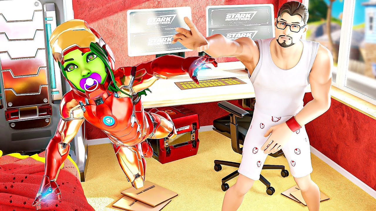 BABY SHE-HULK STEALS IRON MAN'S SUIT.... ( Fortnite Short )