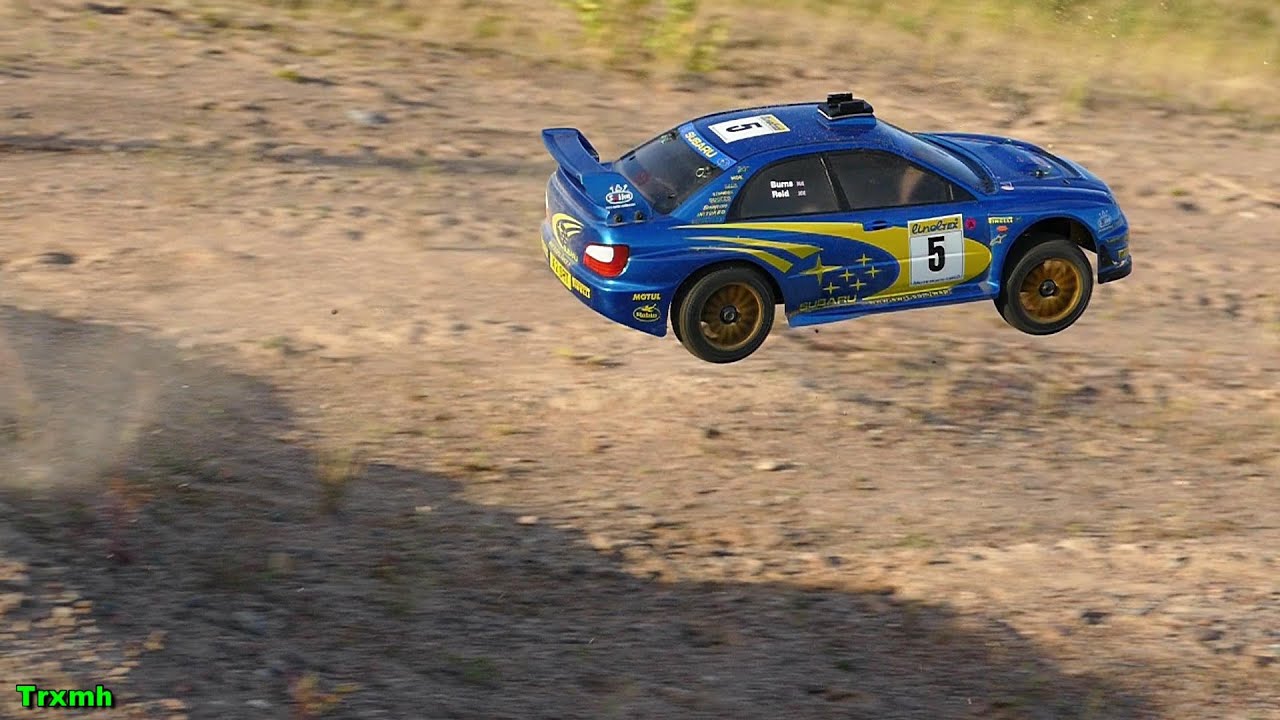 Kyosho DRX VE Subaru Impreza RC Rally Action in Slow-Mo