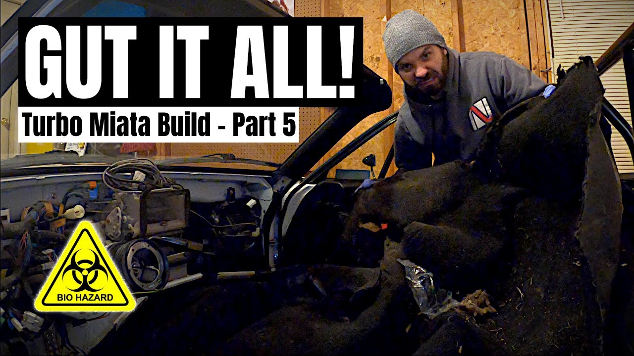 Miata Dash and Carpet Removal - Turbo Miata Project | PT5