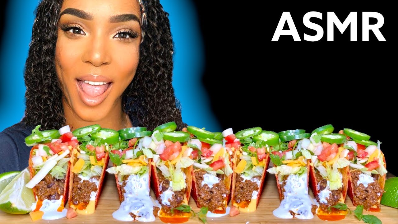 ASMR MUKBANG | SPICY🌶/ CHEESY🧀 CRUNCHY TACOS (No Talking) Nene’s Eats ASMR