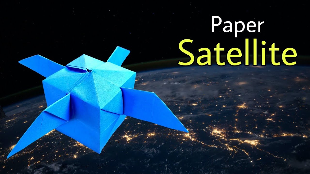 how to make paper satellite, make satellite with paper for kid, origami satellite