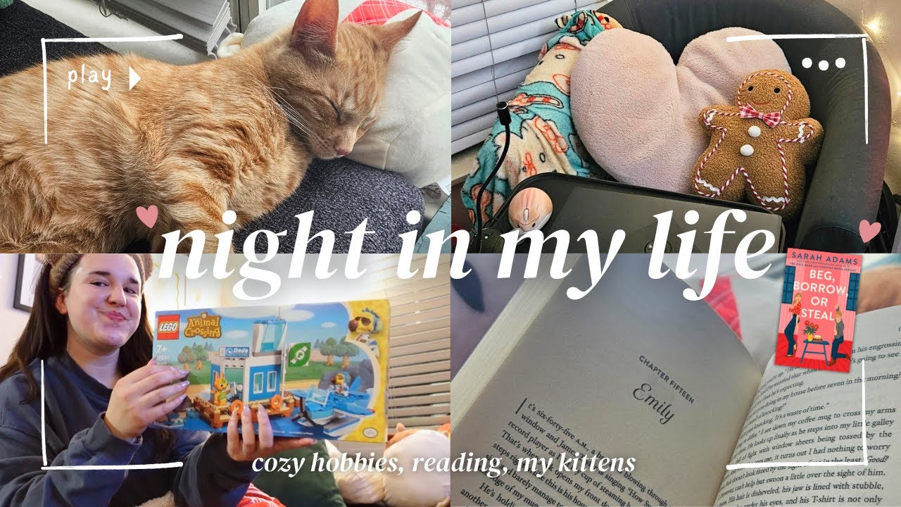cozy night in my life - reading, ACNH legos, & self care