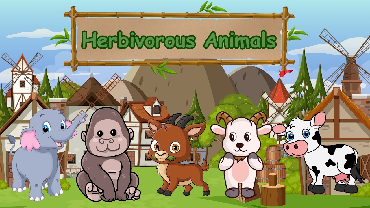 Herbivorous Animals | Plant Eating Animal Names | Kids' Educational Video | Animal Names for Kids