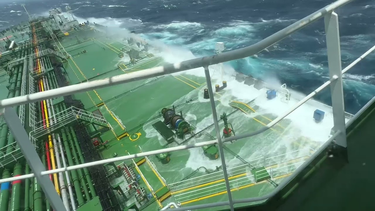 Deadly Arabian Sea in Monsoon #roughsea #merchantnavy #sealife #merchantnavylife #oiltanker #ship