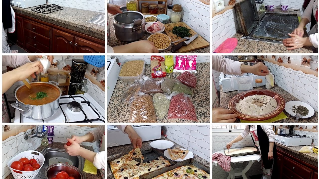 روتين مسائي شتوي🌧️أخيرا تقديت تقدية السفوف✅جو رمضان فداري⬆️بيتزا🍕حريرة🥘تنظيف وتنظيم💪 