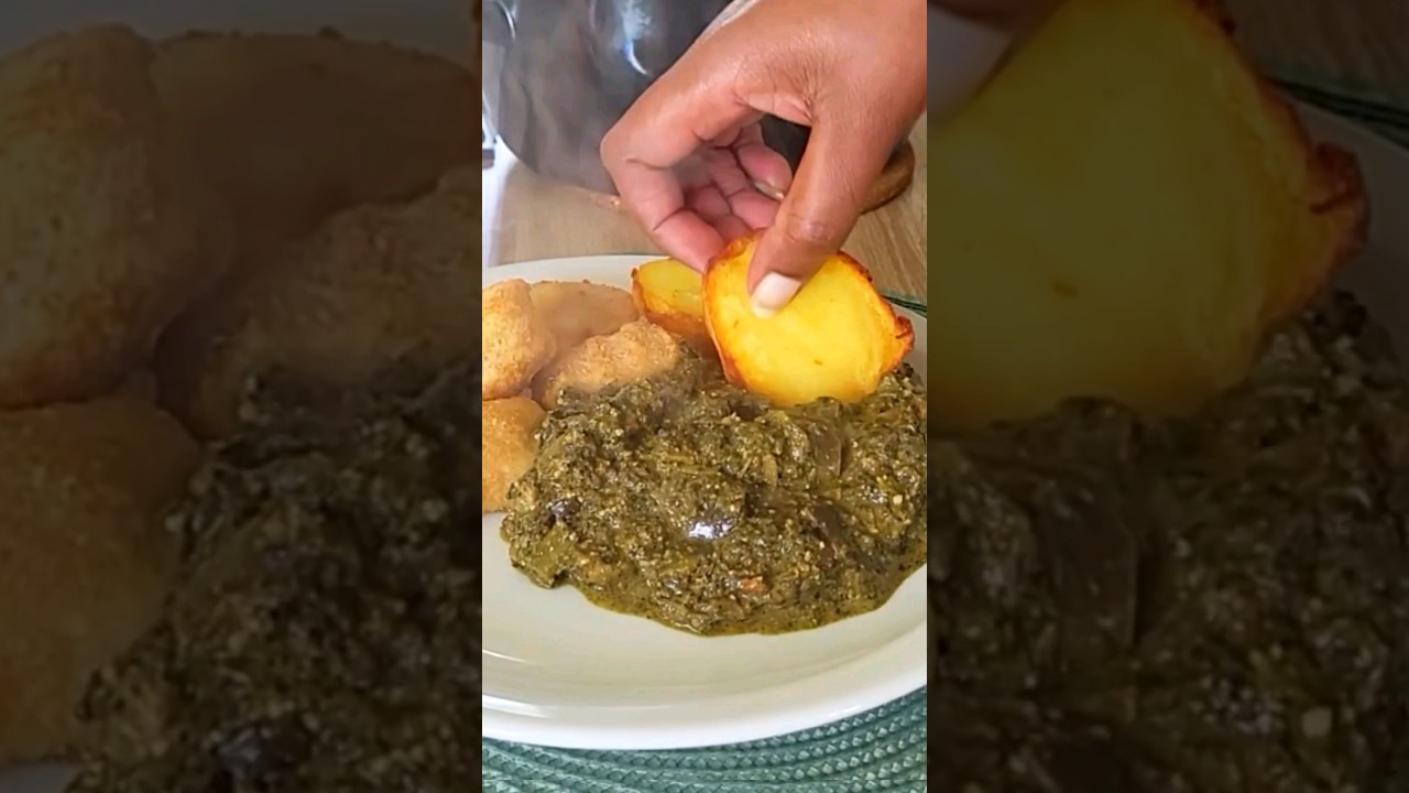 Cassava Leaves For Dinner, Typical  African  Food