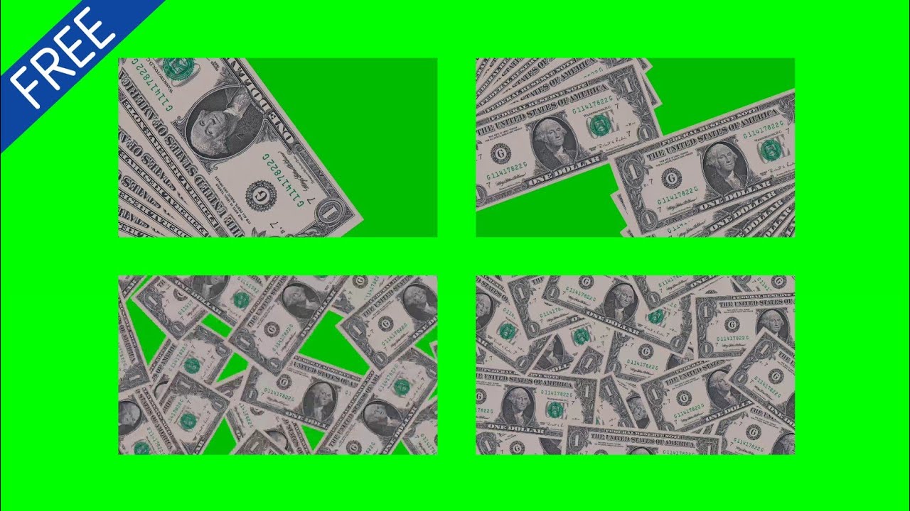 Dollars Money Transition - Green Screen Animation Free