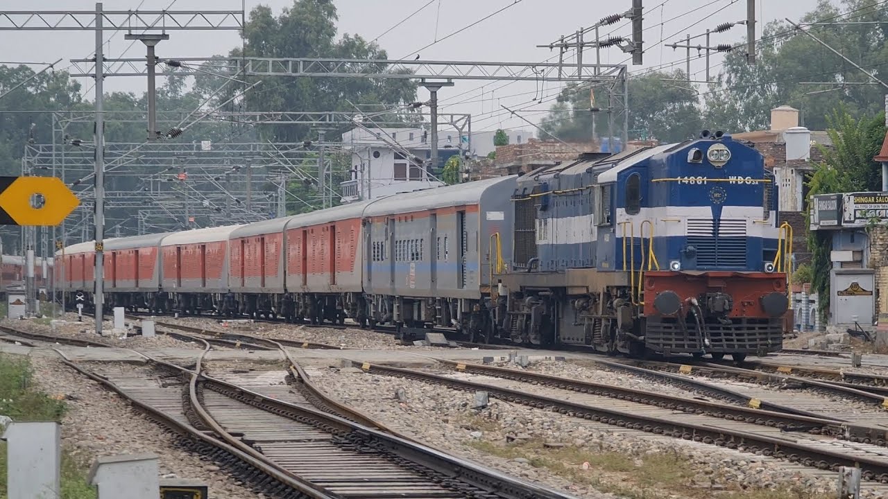 NGC WDG-3A hauling LHB Parcel Special Train Skipping Pathankot Cantt