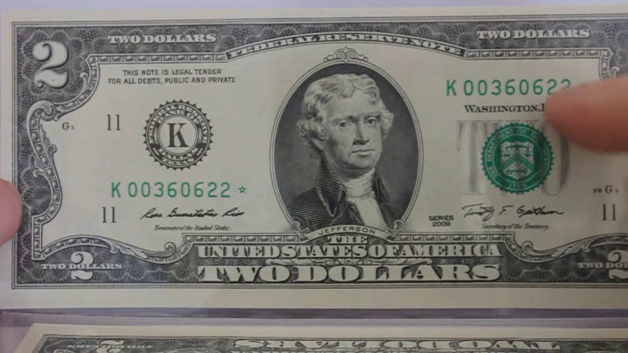 Two Dollar Star Notes from 2009 Low Print Run / 512,000
