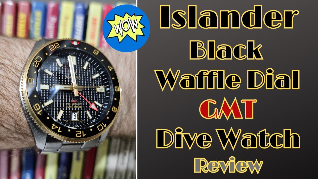 Islander Black Waffle Dial GMT Dive Watch Review: A Big WOW!
