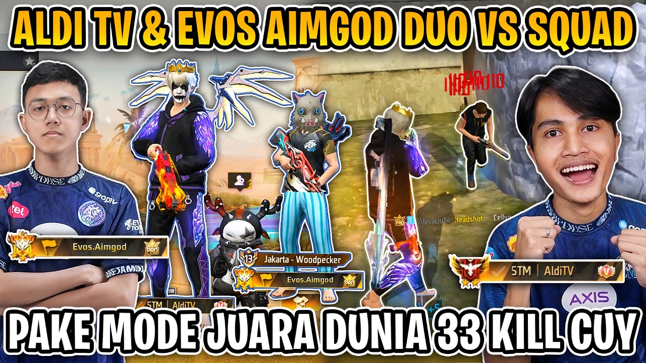 ALDI TV JOIN EVOS !! BARENG AIMGOD DUO VS SQUAD 33 KILL RATAIN BERMUDA !!