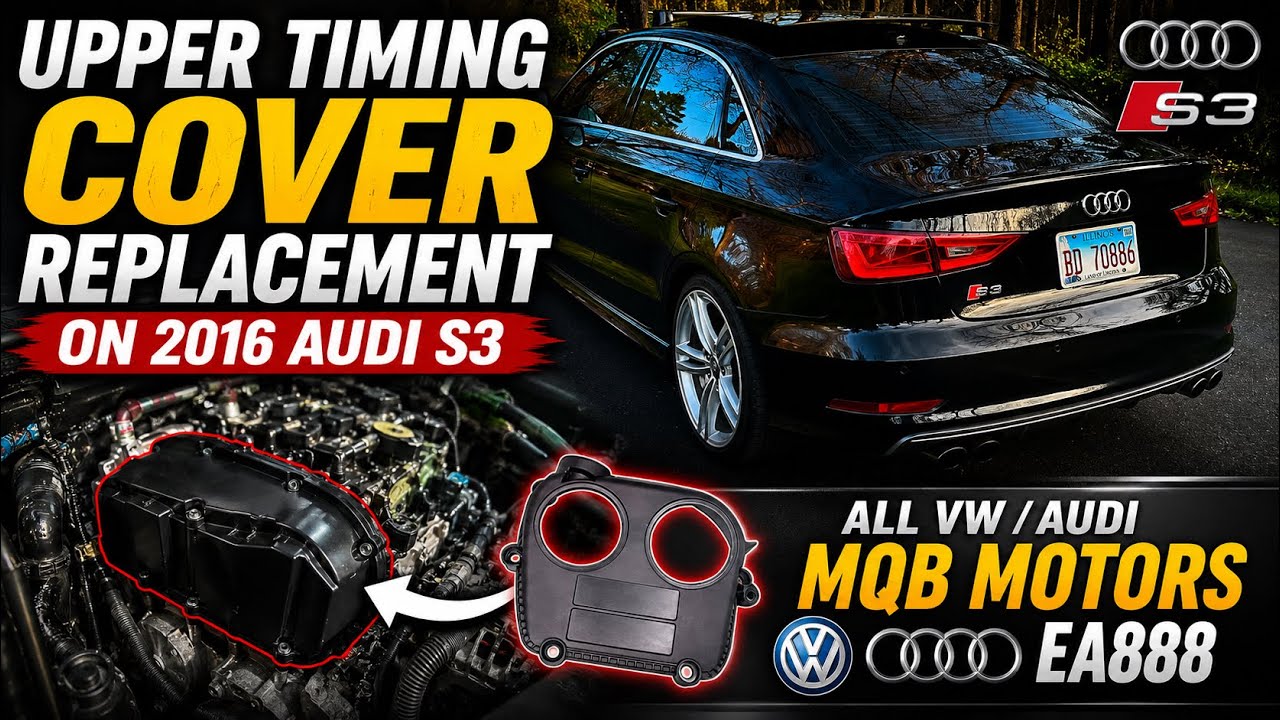 Замена верхней крышки ГРМ на Audi S3 2016 года / All VW / Audi MQB Motors E888