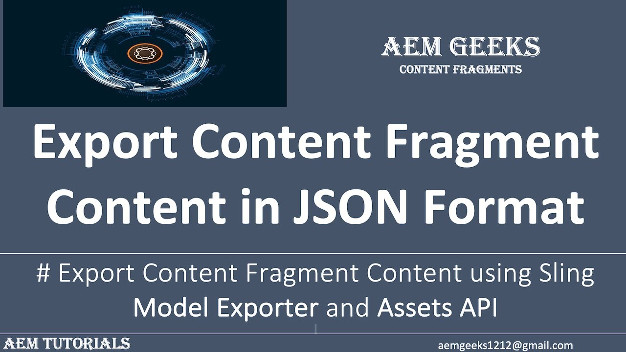 Content Fragment #4 | Export Content Fragment content in JSON Format