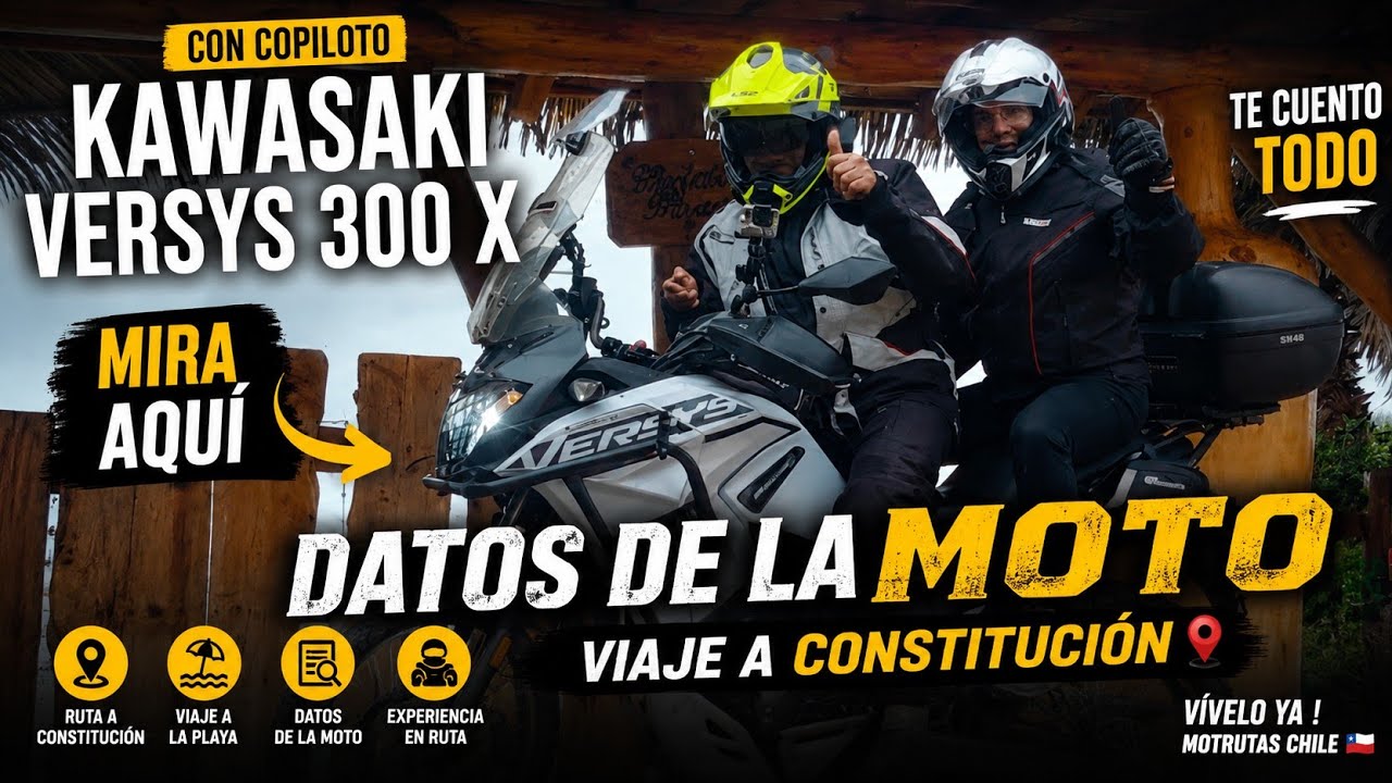 KAWASAKI VERSYS 300 X AQUI  DATOS  DE LA MOTO ! VIAJE A LA PLAYA .MIRA AQUI ? Vívelo ya ! 🇨🇱