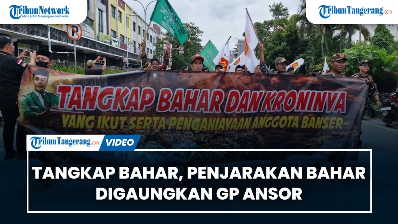 Seruan 'Tangkap Bahar,Penjarakan Bahar'Digaungkan GP Ansor dan Banser di Polres Metro Tangerang Kota
