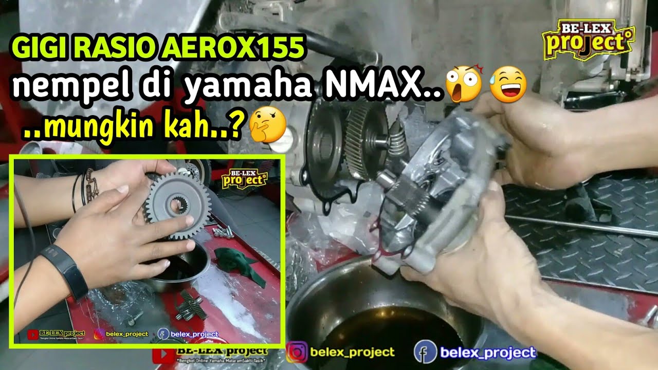 PASANG GIGI RASIO AEROX DI YAMAHA NMAX versi mekanik setandaran