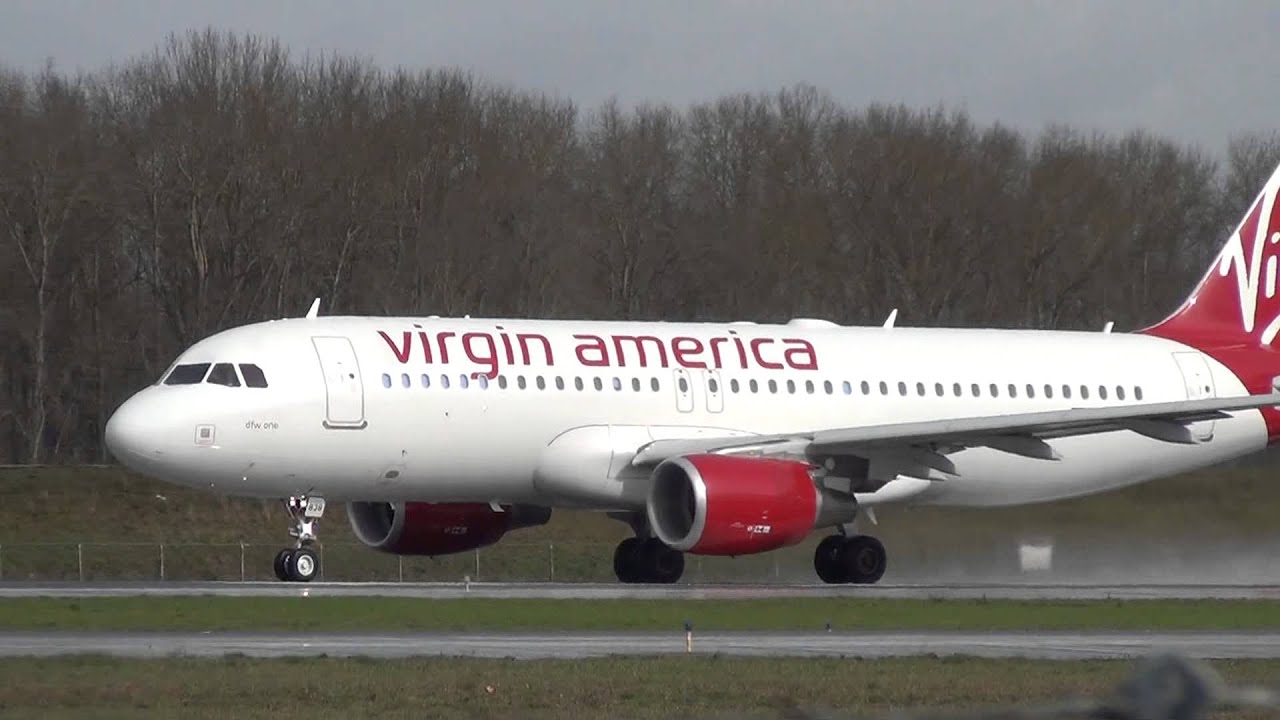 Virgin America N838VA A320 Takeoff Portland Airport (PDX)