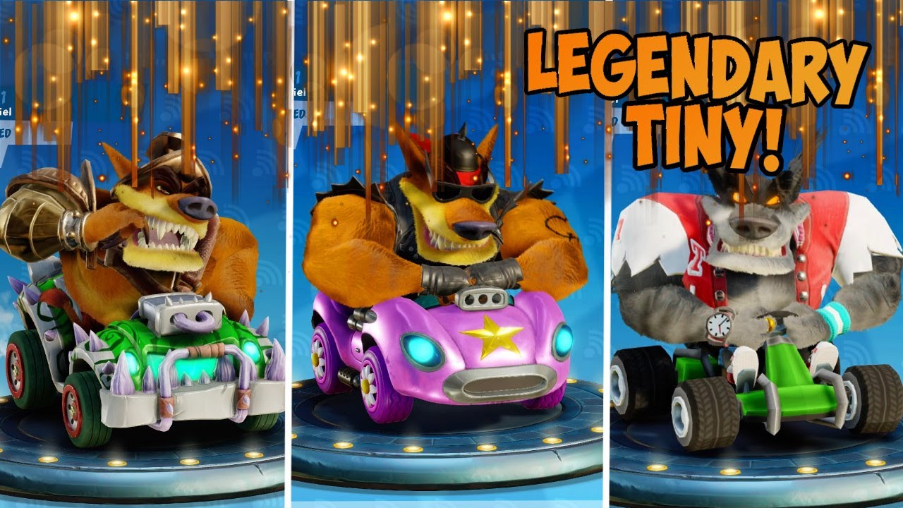 TINY LEGENDARY SKIN SHOWCASE! | Crash Team Racing Nitro Fueled (CTR)