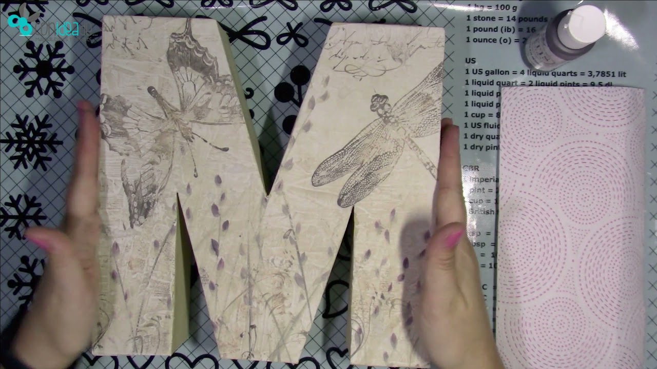 Decorar Letra de Cartón con Decoupage ❤️ y Pinturas Acrílicas ❤️
