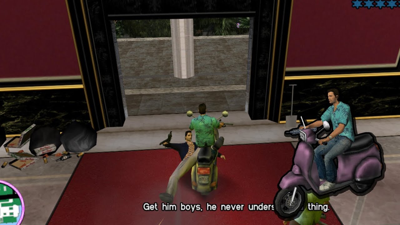 Killing Lance and Sonny with a Scooter - GTA Vice City