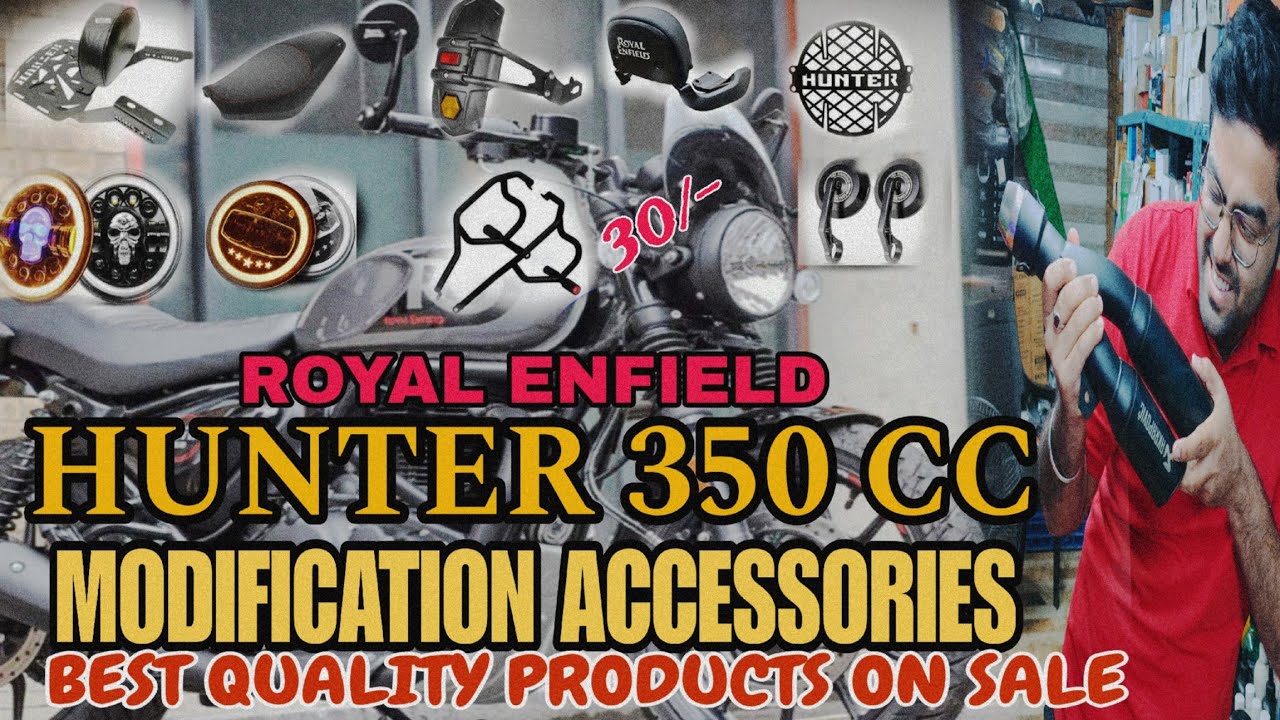 HUNTER 350 NEW ACCESSORIES 😍🔥 // HUNTER 350 CRASHGAURDS // ROYAL ENFIELD BACKREST // MODIFICATION 🔥🔥