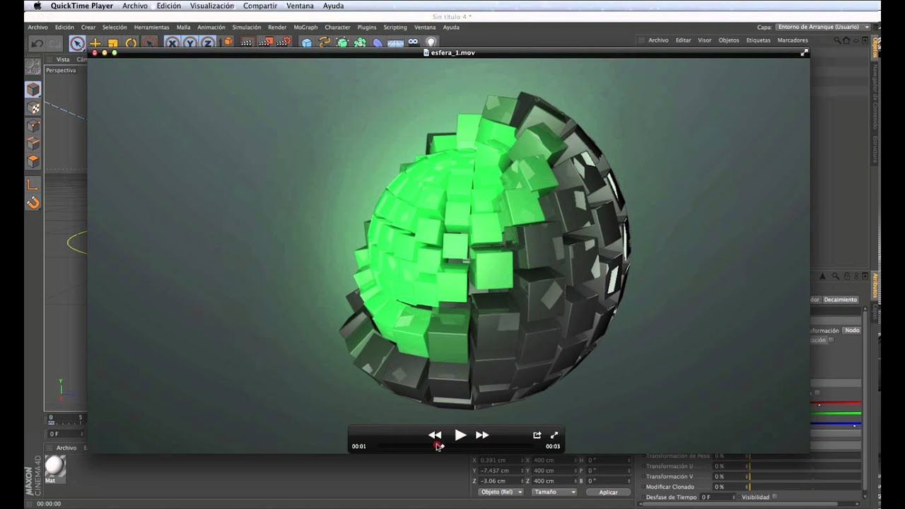 Tutorial Cinema 4D - Animación con Efector Plano (Inspirada en Video copilot)