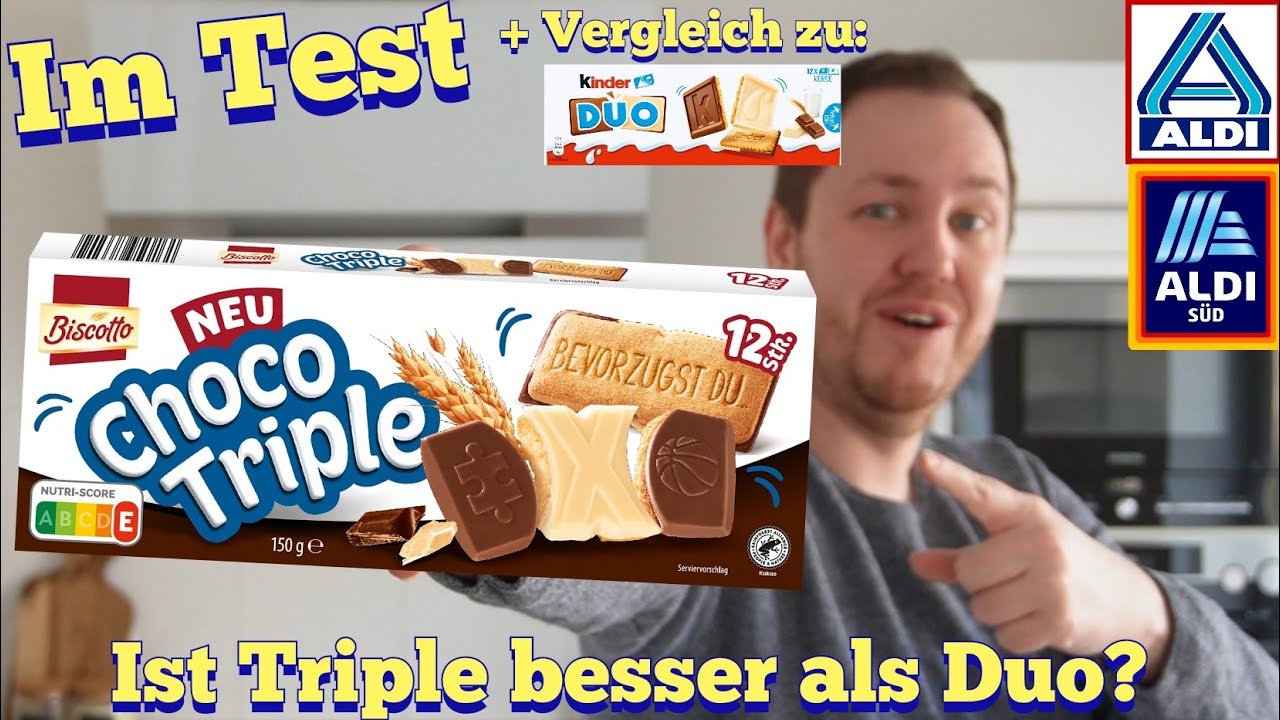 Aldi: Biscotto Choco Triple im Test + vergleich zu kinder Duo