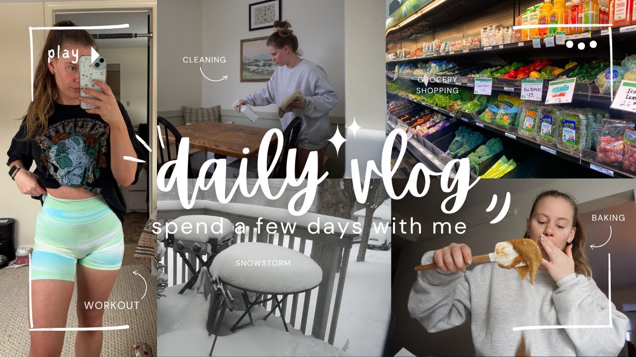DAYS IN MY LIFE: Snow Day, Cleaning, Baking, Grocery Shopping, Workout & More!