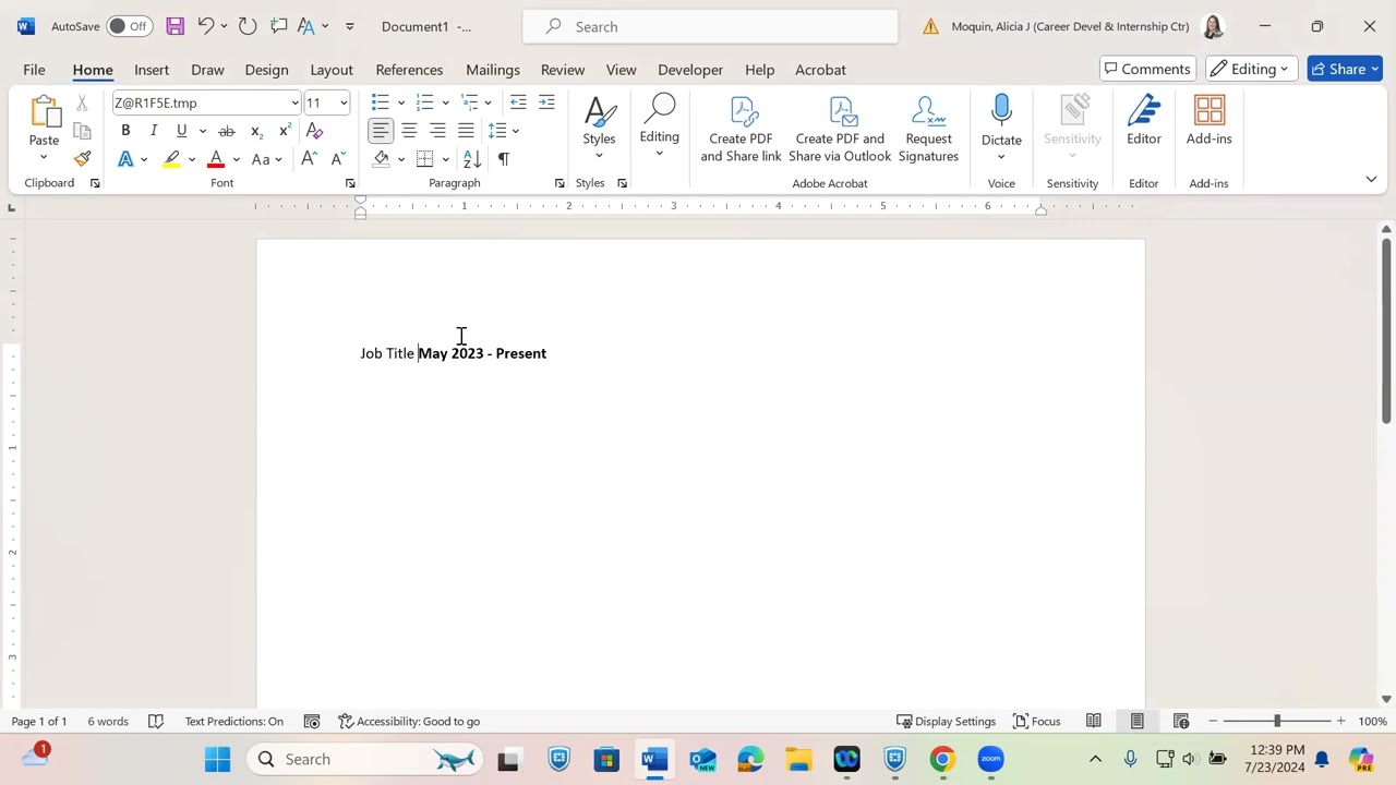 How to Right Align Dates in Microsoft Word