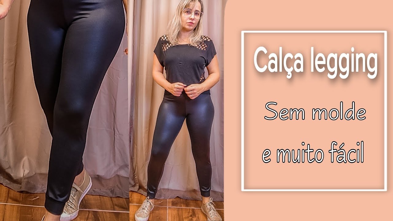 Como fazer uma legging sem molde e fácil #costuraparainiciantes #costurafácil #diy