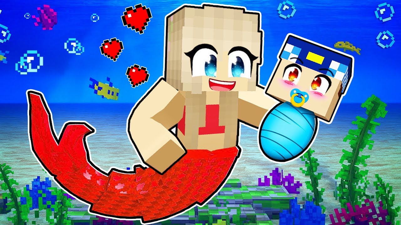 DENİZ KIZI BERCA'nın DENİZ ERKEĞİ BEBEĞİ OLDU! -Minecraft