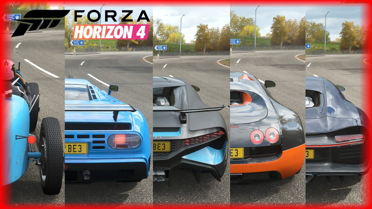 Top 5 Fastest Bugatti Cars - Forza Horizon 4 | Speed Battle - New GPU Edition