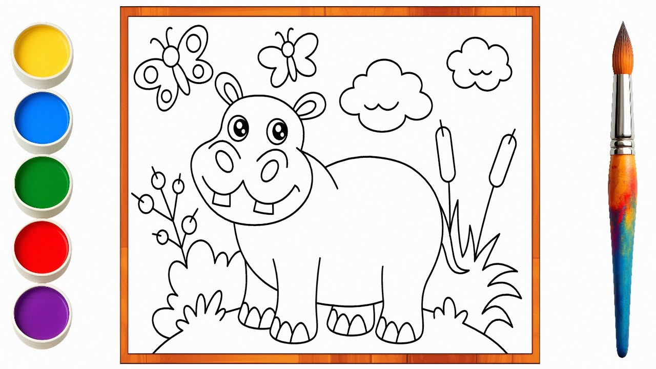 Guess Which Color Will Be Used Until the End of the Video | A Hippopotamus