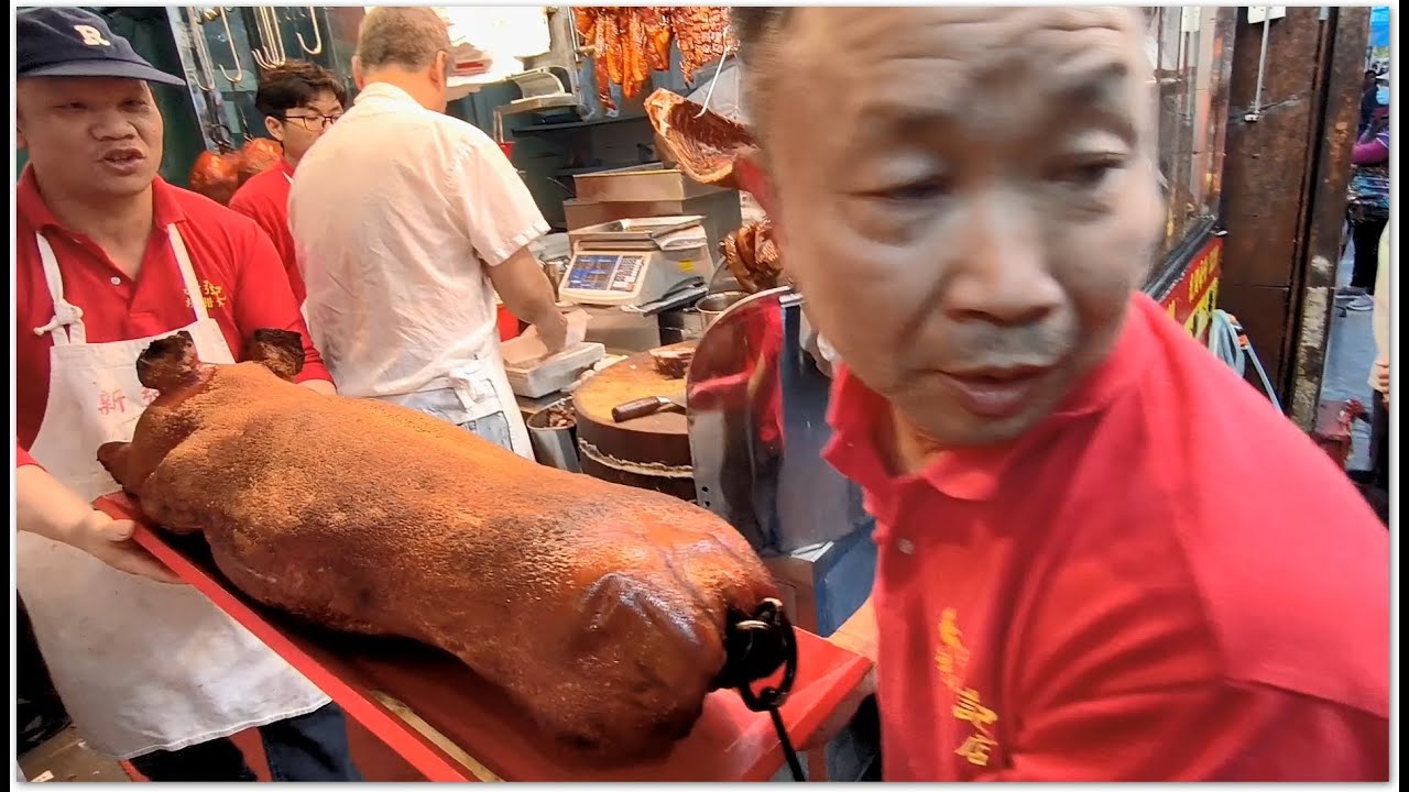 香港燒味 盆菜宴訂三隻大燒豬 五千元一隻 Chop Chop Roast Piglets Roast Goose Hong Kong Food 師傅跟車出外斬豬 香港美食 新強記燒臘飯店