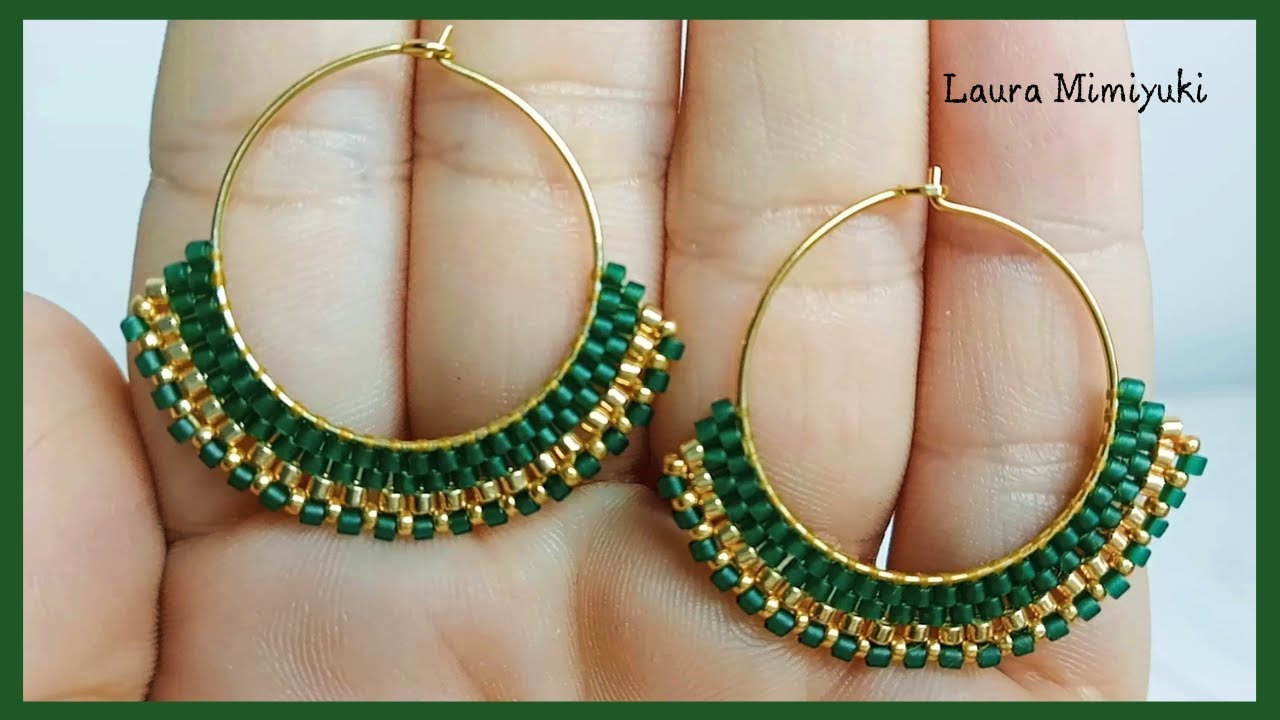 Pendientes aro miyuki / Brick Stitch