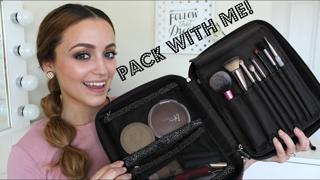 Whats In My Travel Makeup Bag? -PACK WITH ME! & My Tips!