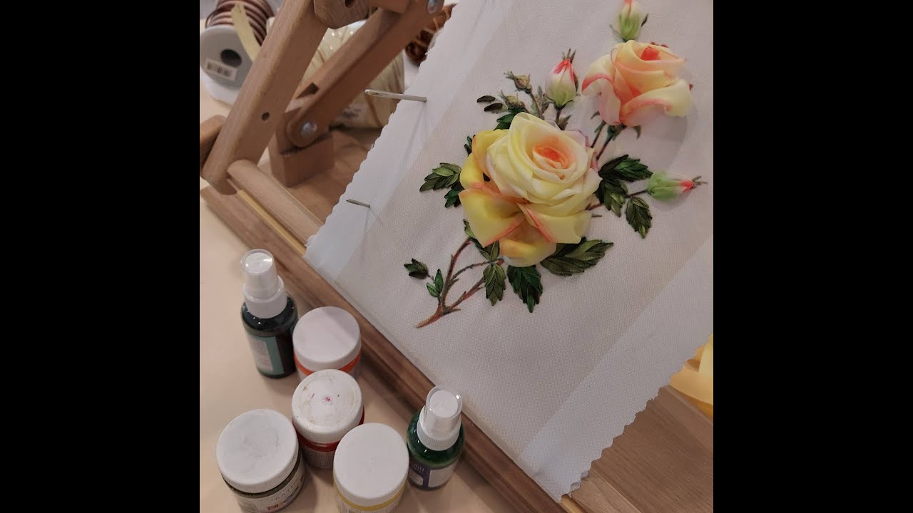 Тонированная роза. Вышивка лентами\silkribbonembroidery