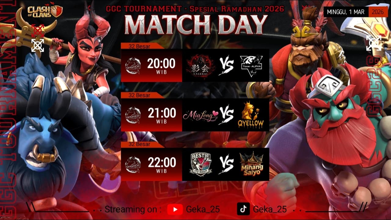 🔴 LIVE - 32 BESAR GEROGEROCLAN TOURNAMENT SPECIAL RAMADHAN - TH 18 PRO MATCH - CLASH OF CLANS