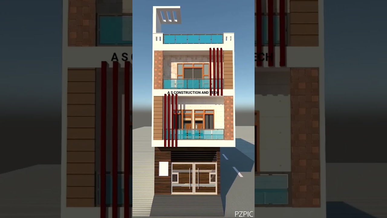 16'x 45' Front Elevation #architecture #house #housearchitecture #realestate #floorplan #homedesign