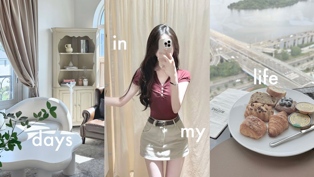 sub) 대학생의 방학 일상🍒⋆˚| 호텔 나루 엠갤러리 | 멜빌 스크런치 𑣲 부아쟁 • 아이폰 16pro 언박싱