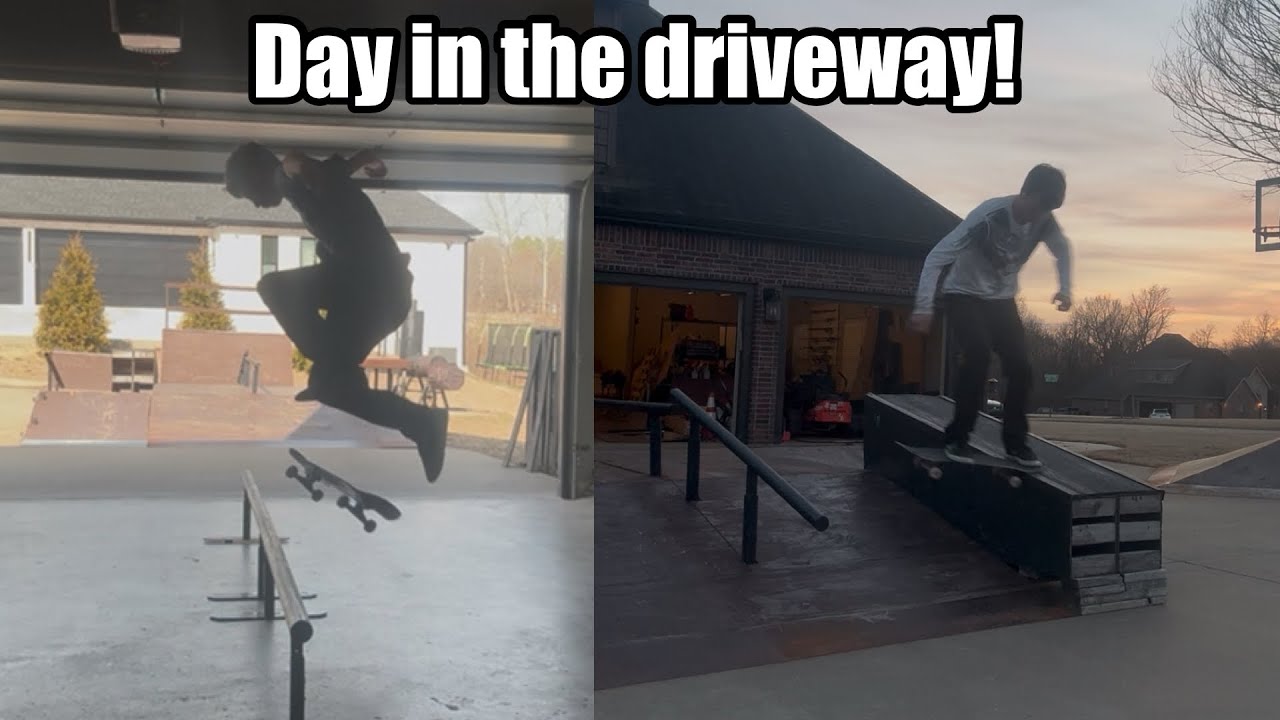 Skating in the driveway!