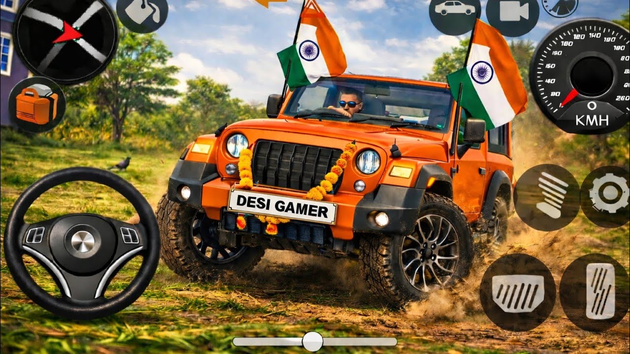 Modified Mahindra Thar😈Games:Indian orange 🧡 Thar (Gadi Wala Games) Car Game Android Game - #2025